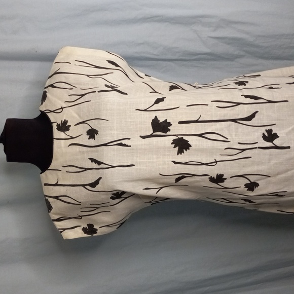 The Vested Gentress 8 Dress Brown White Floral Vintage 70's 80's - Picture 4 of 8